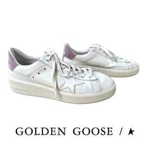 Golden Goose PureStar White Pink Glitter Sneakers